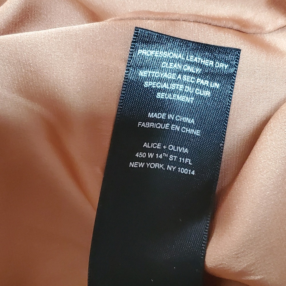Alice & Olivia Boho Lambskin Leather Jacket Open Drape Western Cowgirl Size M - Picture 8 of 8